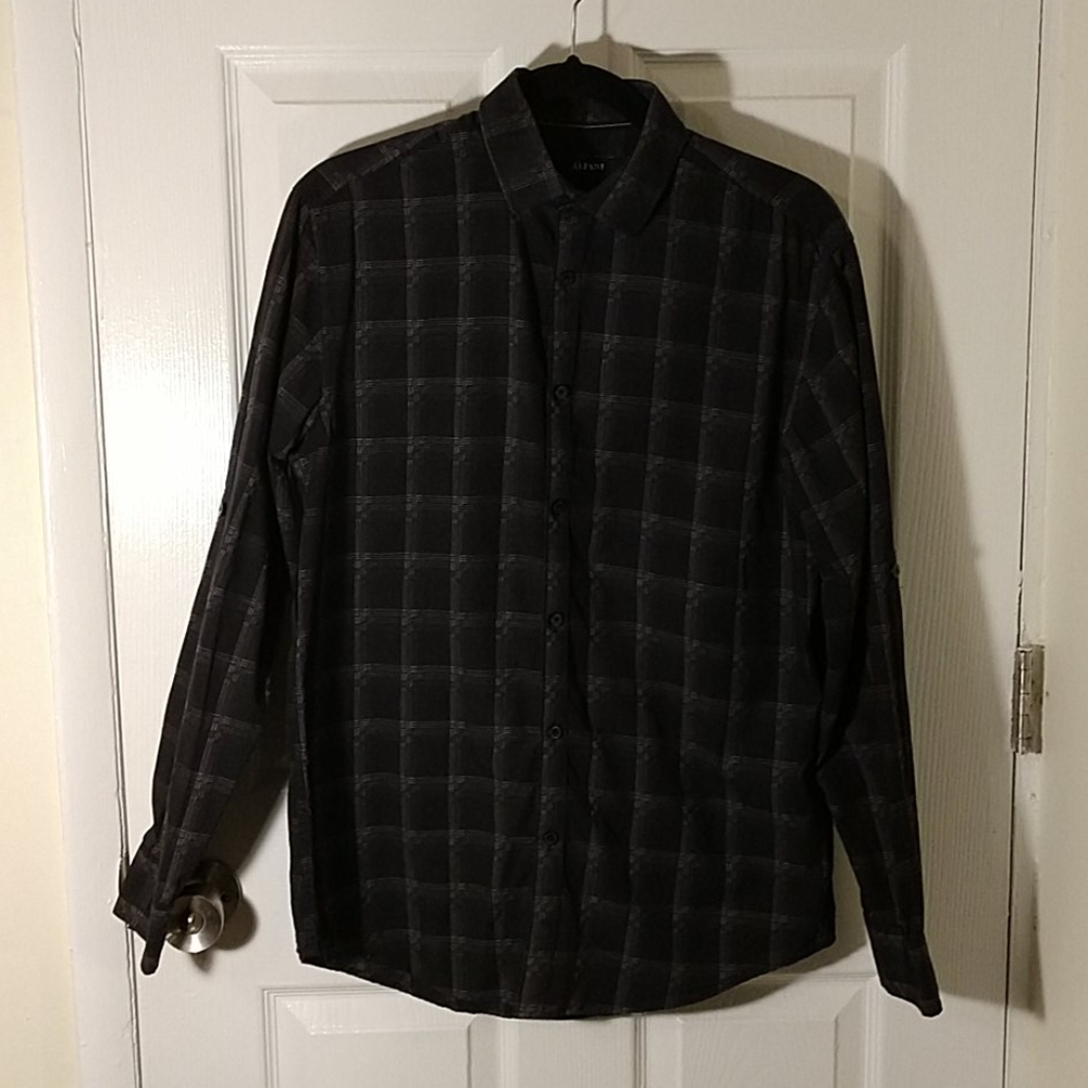 Alfani Black Patterned Dress Shirt